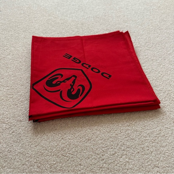 New Dodge Red Bandana -Grab Life The Horns 20.5 X 20.5 inch - Picture 3 of 5